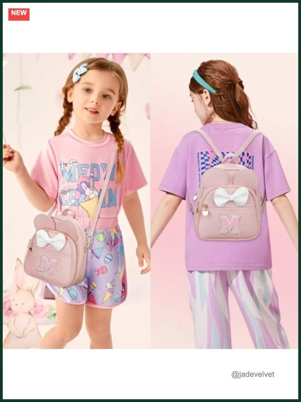 Mini Backpack Purse for Girls Toddler Kids Initial Crossbody Bag Faux Leather